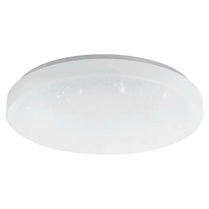 Eglo connect.z LED-Deckenleuchte rund TOTARI-Z - 4,8 W, Warmweiß, Weiß, Ø x H: 380 cm x 70 mm, Dimmbar, IP44 - Runde Deckenleuchte in Weiß mit einem Sternenmuster, das einen Hauch von Eleganz und Helligkeit in jeden Raum bringt.