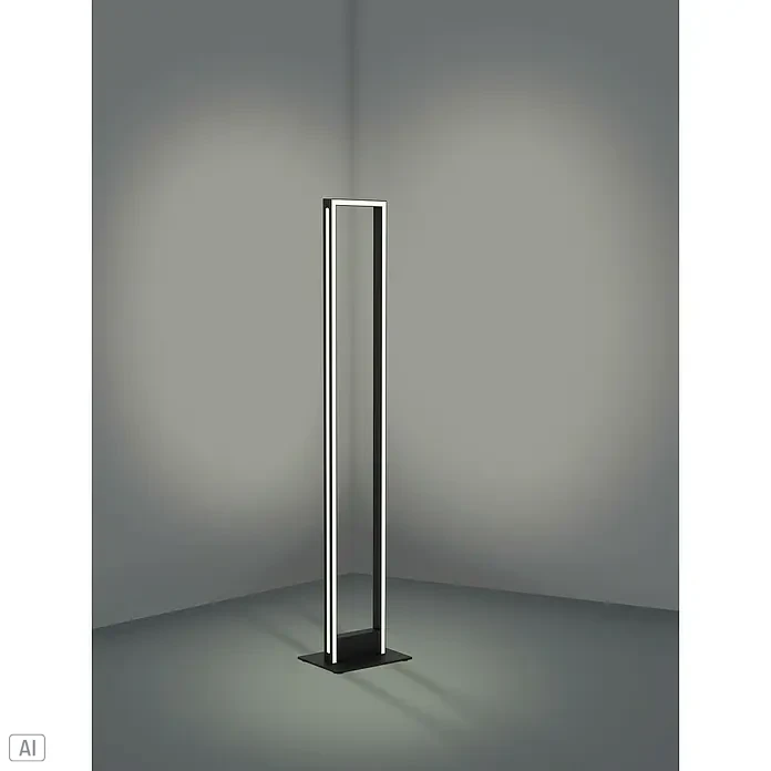 Eglo LED-Stehleuchte Salvilanas-Z - Höhe: 1.305 mm, Aluminium - Elegante Stehlampe mit rechteckigem Design und integrierter LED-Beleuchtung, die ein modernes Ambiente schafft. Ideal für Wohn- und Arbeitsbereiche.
