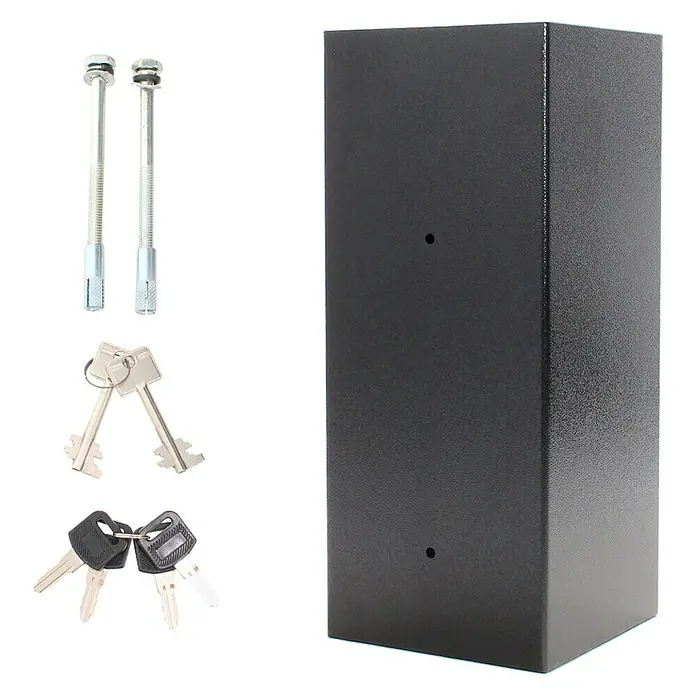 Rottner Einwurftresor Cashmatic 1 - 26 x 25 x 60 cm, Doppelbartschloss - Schwarzer Safe mit Schlüsseln und Befestigungsmaterial. Ideal zum sicheren Aufbewahren von Wertsachen.