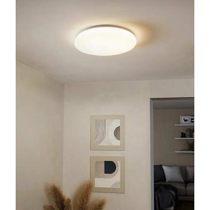 Eglo connect.z LED-Deckenleuchte rund Totari-Z - 44,8 W, Ø x H: 53 x 7 cm, Weiß, Neutralweiß - Deckenleuchte mit flachem, rundem Design. Die Deckenlampe spendet warmweißes Licht und ist ein schlichtes, modernes Gestaltungselement.