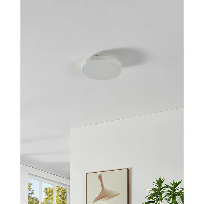 Eglo connect.z LED-Deckenleuchte TURCONA-Z - Ø x H: 30 x 6 cm, RGB, Dimmbar - Eine moderne, runde Deckenleuchte in Weiß, die ein helles und gleichmäßiges Licht verbreitet. Schlichtes Design für jeden Raum.