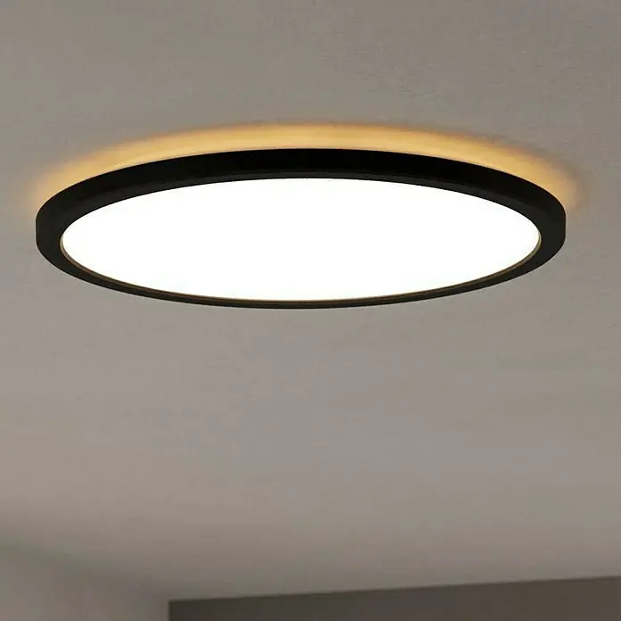 Eglo connect.z LED-Panel rund Rovito-Z - 18,5 W, Ø x H: 39 x 3 cm, Schwarz, RGBW - Moderne runde Deckenleuchte mit schwarzem Rahmen und warmweißem Licht, die eine stilvolle Beleuchtungslösung für jeden Raum bietet.