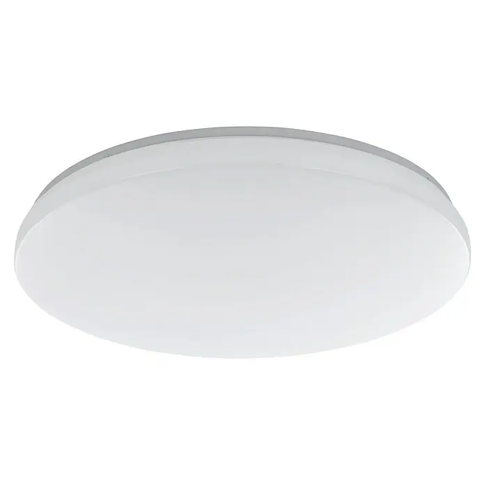 Eglo connect.z LED-Deckenleuchte rund Totari-Z - 44,8 W, Ø x H: 53 x 7 cm, Weiß, Neutralweiß - Die Nahaufnahme zeigt eine runde, weiße Deckenleuchte. Das Licht ist gleichmäßig verteilt und sorgt für eine angenehme Beleuchtung im Raum.