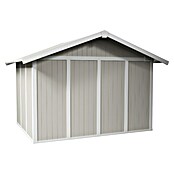 Grosfillex Gerätehaus Utility V7,5 (Außenmaß inkl. Dachüberstand (B x T): 370 x 298 cm, Kunststoff, Grau-grün) | BAUHAUS