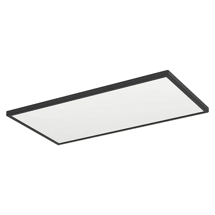 Eglo LED-Deckenleuchte Rovito - 17,2 W, L x B x H: 57 x 30 x 3 cm, Schwarz, Tageslichtweiß - Moderne LED-Deckenleuchte mit schlankem, rechteckigem Design und gleichmäßiger Ausleuchtung für Innenräume.