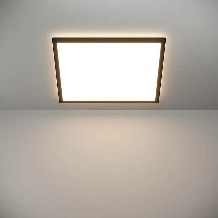 Eglo LED-Deckenleuchte Rovito - 17 W, L x B x H: 50 x 50 x 3,2 cm, Schwarz, Tageslichtweiß - Moderne quadratische Deckenleuchte mit warmem Licht. Das elegante Design passt perfekt in jeden Raum und sorgt für eine angenehme Beleuchtung.