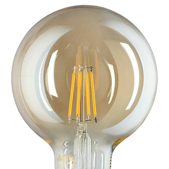 Eglo connect.z Smart-LED-Lampe - E27, Dimmbar, Warmweiß, 4,9 W, 500 lm, 1 Stk. - Nahaufnahme einer dekorativen Vintage-Glühbirne mit warmweißem Licht und filigranen Glühfäden.