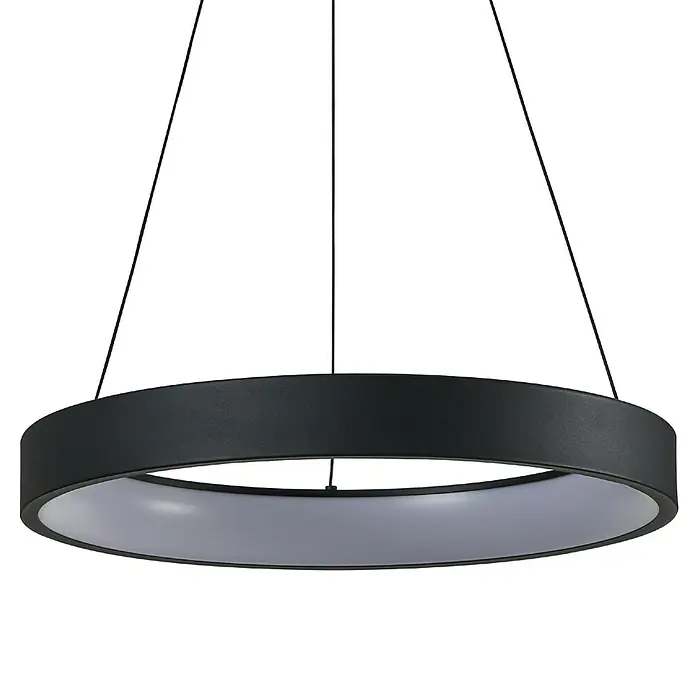Eglo LED-Pendelleuchte rund Marghera-Z - Ø x H: 60 x 110 cm, Neutralweiß - Eine moderne, kreisförmige LED-Hängeleuchte in Schwarz, die ein elegantes und helles Licht in jeden Raum bringt.