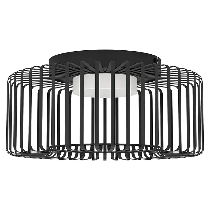 Eglo Connect LED-Deckenleuchte rund Ginestrone-Z - 22 W, Ø x H: 45 x 22 cm, Schwarz, RGBW - Die moderne Deckenleuchte in Mattschwarz mit weißem Diffusor sorgt für eine stilvolle Beleuchtung. Das Metallgehäuse verleiht dem Raum einen Hauch von Eleganz.
