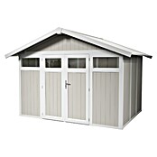 Grosfillex Gerätehaus Utility V7,5 (Außenmaß inkl. Dachüberstand (B x T): 370 x 298 cm, Kunststoff, Grau-grün) | BAUHAUS