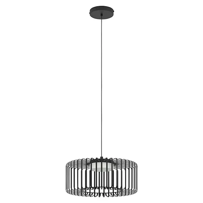 Eglo Connect LED-Pendelleuchte rund Ginestrone-Z - 22 W, Ø x H: 45 x 110 cm, Schwarz, RGBW - Elegante schwarze Pendelleuchte mit modernem Design. Perfekt für stilvolle Beleuchtung in jedem Raum, die Hängeleuchte setzt einen edlen Akzent.