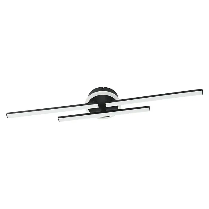 Eglo LED-Deckenleuchte Vascella 1 - 20 W, L x B x H: 72 x 14 x 7 cm, Schwarz, Tageslichtweiß - Moderne LED-Deckenleuchte in Schwarz und Weiß. Die Leuchte besticht durch ihr einzigartiges, geometrisches Design und ihr helles Licht.