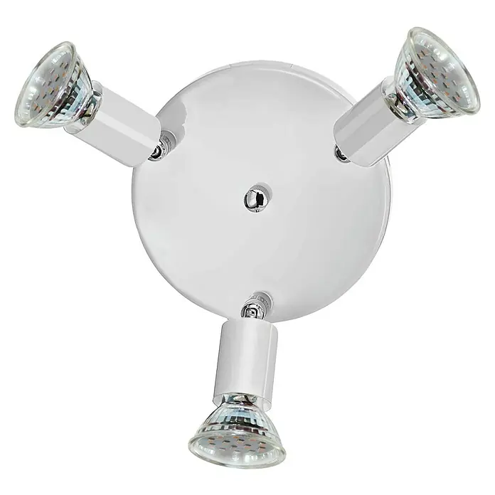 Eglo LED-Deckenleuchte rund Rondell Mini - 3 W, GU10, Durchmesser: 145 cm - Deckenleuchte mit drei Strahlern. Die weiße Deckenlampe hat drei verstellbare LED-Strahler für eine flexible Beleuchtung im Raum.