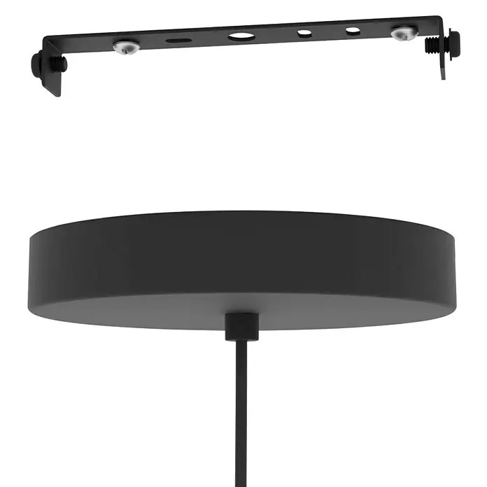 Eglo Connect LED-Pendelleuchte rund Ginestrone-Z - 22 W, Ø x H: 45 x 110 cm, Schwarz, RGBW - Schwarze Deckenleuchte mit einem minimalistischen Design, ideal für moderne Innenräume. Elegante Beleuchtungslösung für Wohn- und Geschäftsräume.