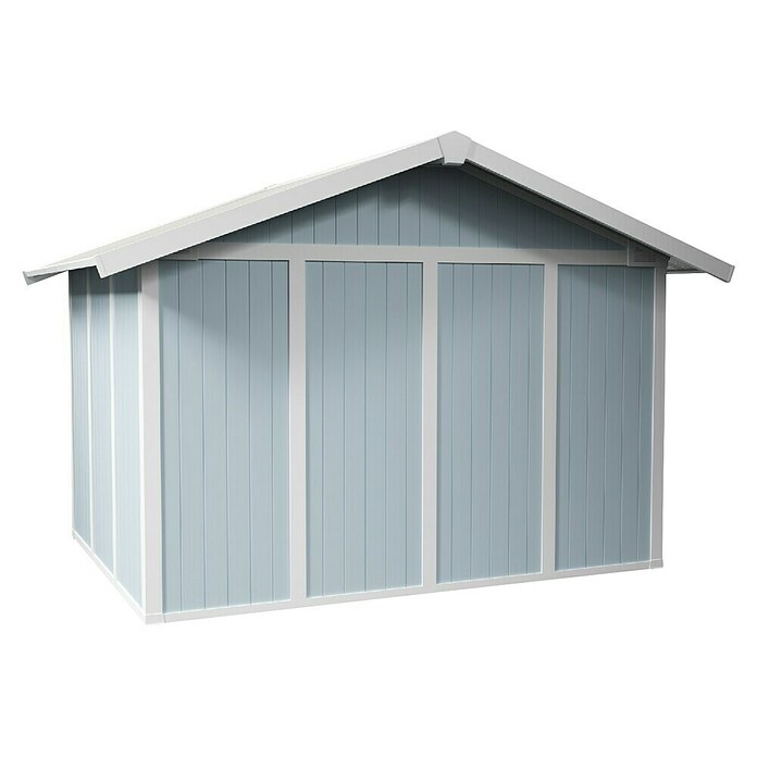 Grosfillex Caseta para jardín Utility (Medidas ext. (An x Pr): 370 x 298 cm, Plástico, Gris azulado) | BAUHAUS