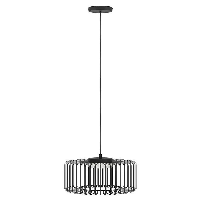 Eglo Connect LED-Pendelleuchte rund Ginestrone-Z - 22 W, Ø x H: 45 x 110 cm, Schwarz, RGBW - Elegante schwarze Hängeleuchte mit einem modernen, minimalistischen Design, das jedem Raum einen Hauch von Stil verleiht.