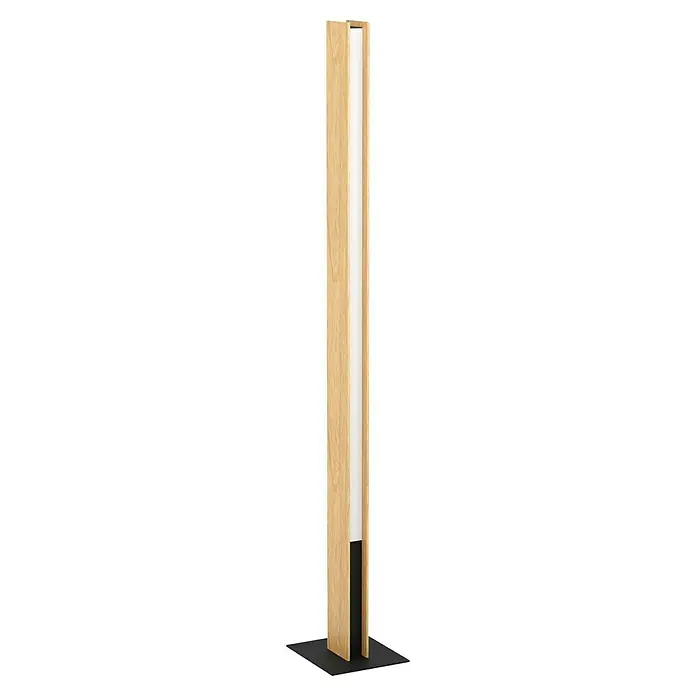 Eglo LED-Stehleuchte Anchorena-Z - L x B x H: 10,5 x 5,5 x 150 cm, 35 W, RGBW - Ein schlanker, moderner Holzleuchtkörper mit einem weißen Diffusor, der ein weiches, einladendes Licht ausstrahlt. Elegantes Design für jeden Raum.