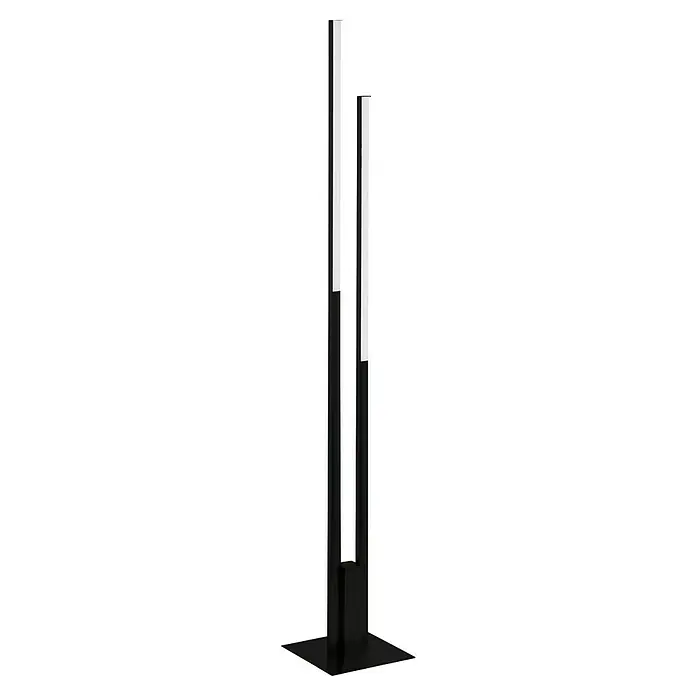 Eglo Connect LED-Stehleuchte Fraioli-Z - Höhe: 176 cm, Schwarz, RGBW - Stehleuchte aus schwarzem Metall mit rechteckigem, weißem Lichtelement, das ein modernes und minimalistisches Design für Wohnräume bietet.