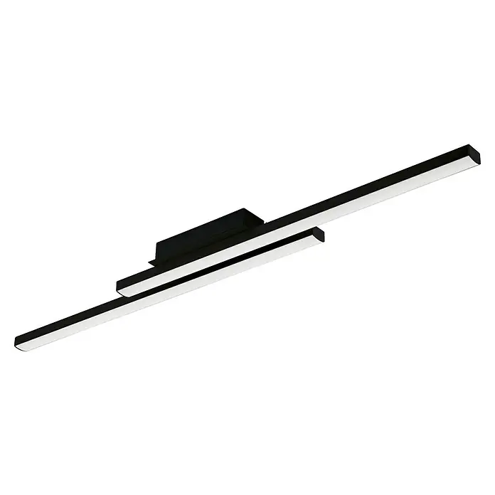 Eglo Connect LED-Deckenleuchte Fraioli-Z - L x B x H: 105 x 12 x 6,5 cm, Schwarz, RGBW - LED-Leuchte mit schwarzem Gehäuse und weißem Lichtband, die ein modernes und stilvolles Ambiente erzeugt und für eine effiziente Beleuchtung sorgt.