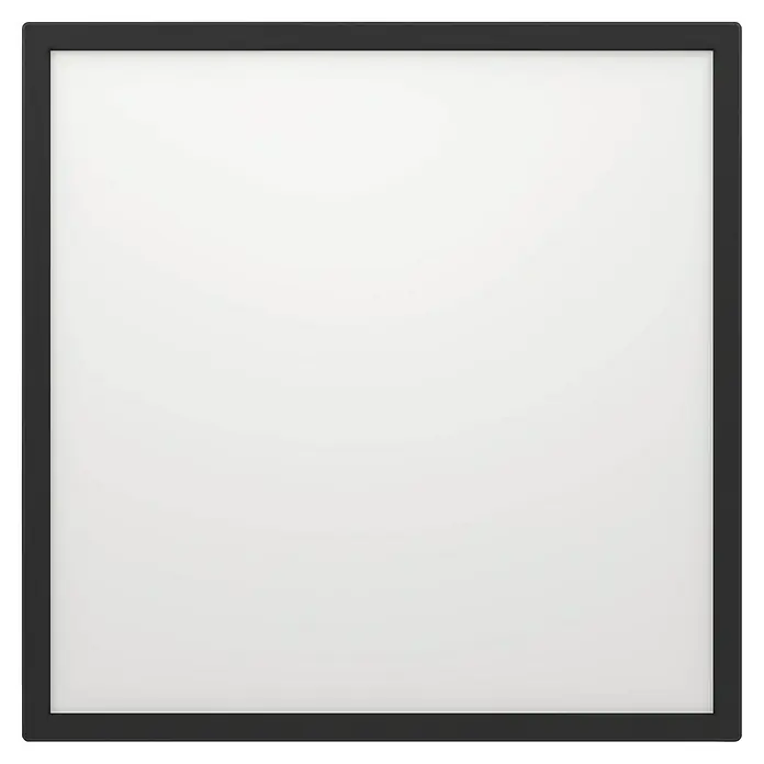 Eglo LED-Deckenleuchte Rovito-R - 17 W, L x B x H: 50 x 50 x 3,2 cm, Schwarz, Tageslichtweiß - Schwarzer quadratischer Rahmen mit weißem Innenbereich.