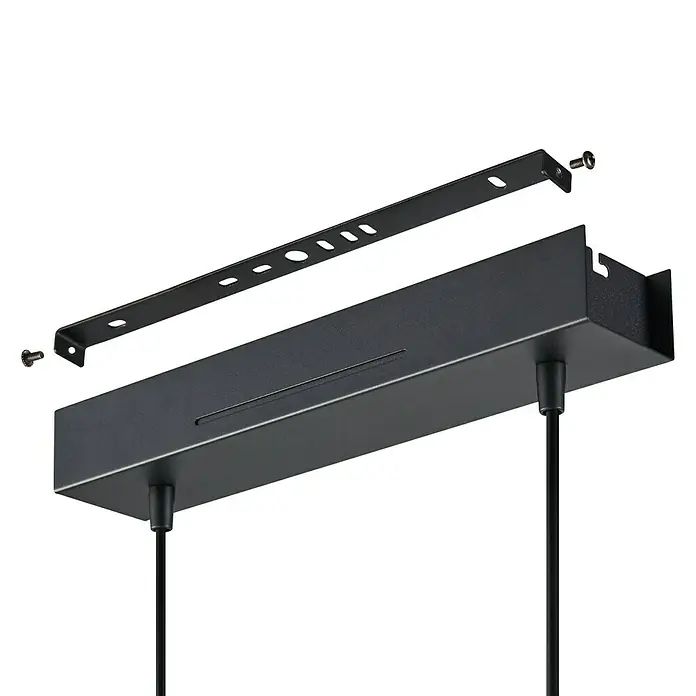 Eglo Connect LED-Pendelleuchte Fraioli-Z - L x B x H: 105,5 x 10 x 120 cm, Schwarz, RGBW - Detailaufnahme einer eleganten, schwarzen Hängeleuchte, die modernes Design und funktionale Beleuchtung vereint.