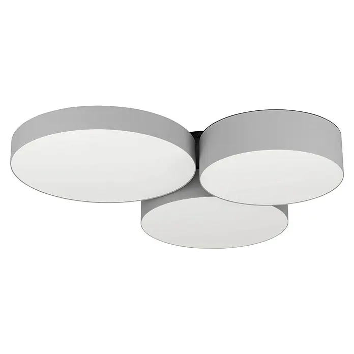 Eglo Connect LED-Deckenleuchte Barbano-Z - L x B x H: 56,5 x 60,5 x 9 cm, Schwarz, RGBW - Graue Deckenleuchte mit drei runden Leuchtenkörpern, die ein modernes und helles Ambiente erzeugt. Ideal für Wohn- und Arbeitsbereiche.