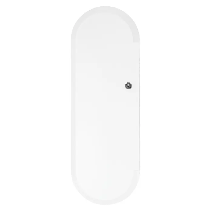 Abus Erschütterungssensor Smartvest Pro FUEM45000 - Reichweite ca.: 100 m - Eine elegante weiße Dusche mit abgerundeten Ecken und einem minimalistischen Design, ideal für moderne Badezimmer.\n