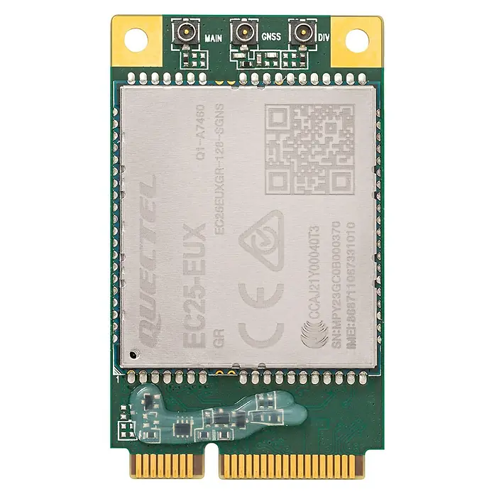 Abus Alarmanlage Mobilfunk-Modul Smartvest Pro FUMO45000 - Passend für: Ersatz-Kommunikation zwischen Zentrale und App - Das Bild zeigt ein Quectel EC25-EUX Modul, ein eingebettetes System mit verschiedenen Anschlüssen und Konnektivitätsoptionen.