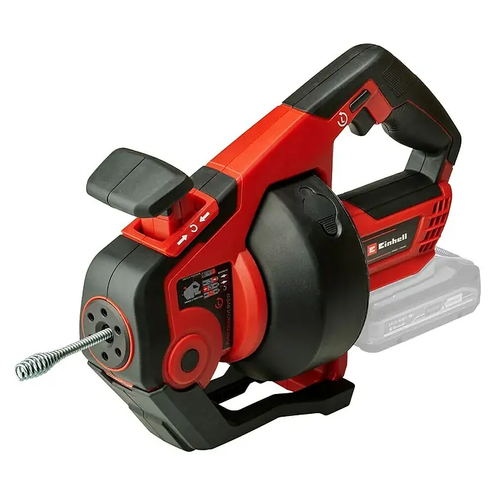 Einhell Power X-Change 18V Akku-Rohrreinigungsgerät TE-DA 18/760 Li-Solo - 18 V, Ohne Akku - Ein Einhell Akku-Rohrreinigungsgerät in Rot und Schwarz, ideal zur Beseitigung von Verstopfungen in Abwasserrohren. Kabellose Freiheit für flexible Einsätze.