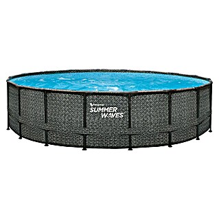 Frame-Pool Summer Waves Elite (Ø x H: 549 x 132 cm, Grau, 27 406 l)
