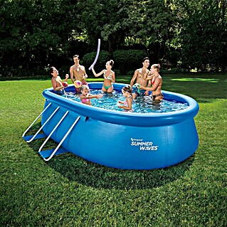 Quick-Up-Pool Summer Waves (L x B x H: 457 x 305 x 107 cm, Blau, 8 670 l, Oval)