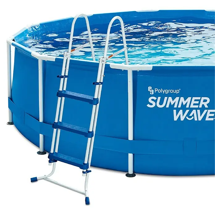 Poolleiter Summer Waves - Passend für: Pools bis 91 cm Höhe, Stahl - Ein Summer Wave Frame Pool mit einer stabilen Leiter für einfachen Zugang zum erfrischenden Nass.