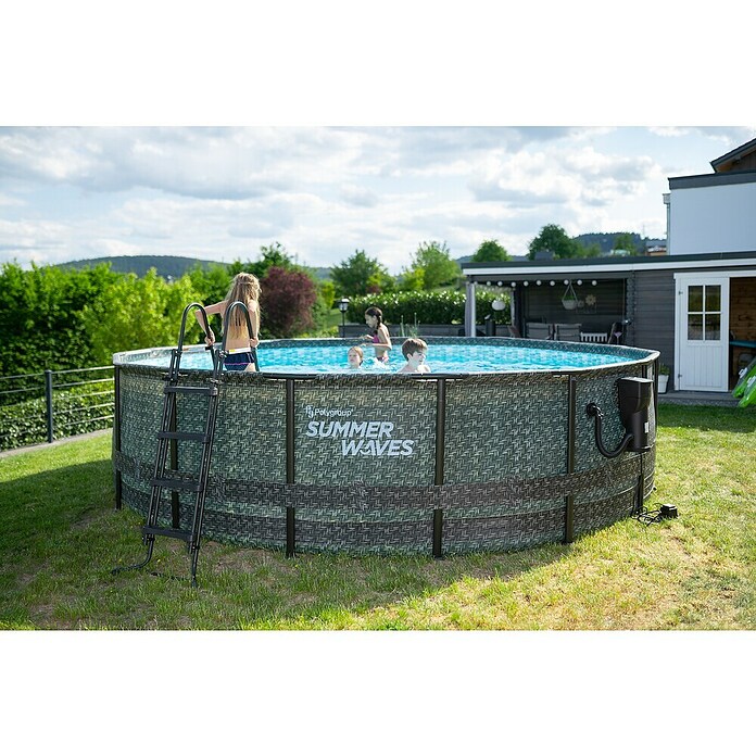 Frame-Pool Summer Waves Elite (Ø x H: 488 x 122 cm, Grau, 19 859 l) | BAUHAUS