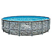 Frame-Pool Summer Waves Elite (Ø x H: 549 x 132 cm, Steingrau, 27 406 l) | BAUHAUS