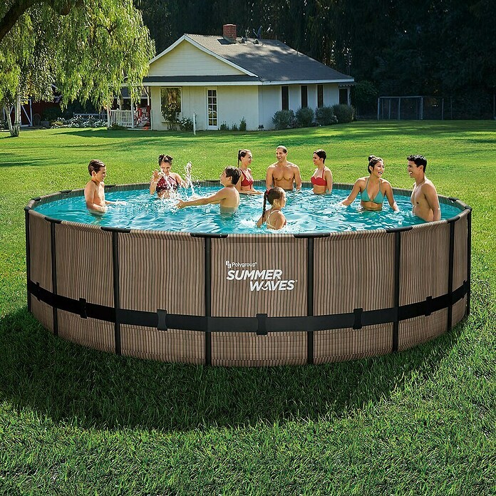 Frame-Pool Summer Waves Elite (Ø x H: 549 x 132 cm, Braun, 27 406 l) | BAUHAUS
