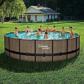 Frame-Pool Summer Waves Elite (Ø x H: 549 x 132 cm, Braun, 27 406 l)
