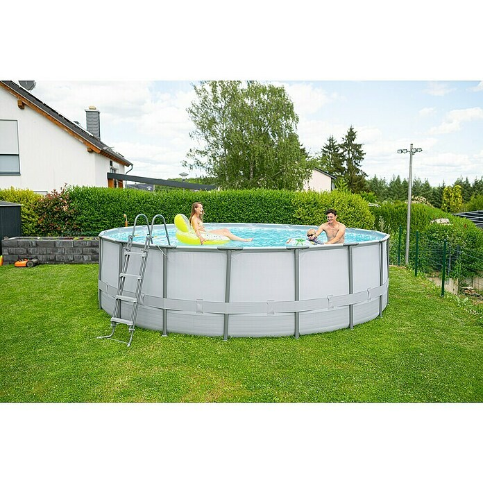 Frame-Pool Summer Waves Elite (Ø x H: 549 x 132 cm, Dunkelgrau, 27 406 l) | BAUHAUS