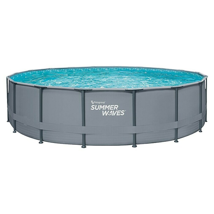 Frame-Pool Summer Waves Elite (Ø x H: 549 x 132 cm, Dunkelgrau, 27 406 l) | BAUHAUS