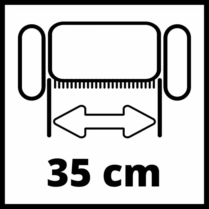 Einhell Ersatzmesserwalze - Passend für: Einhell Akku-Vertikutierer-Lüfter GE-SC 36/35 Li, GE-SA 36/35 Li, Elektro-Vertikutierer-Lüfter GE-SA 1435/1 - Produktabbildung mit Maßangabe.
