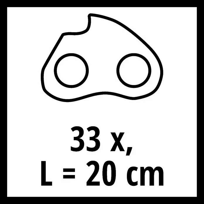 Einhell Sägekette - Passend für: Einhell Akku-Kettensäge FORTEXXA 18/20 TH - Symbol für eine Kettensäge mit den Maßen 33 x und L = 20 cm für die Produktinformationen.
