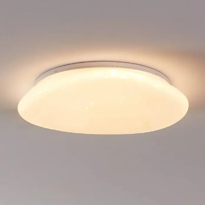 Eglo Connect LED-Deckenleuchte rund Sileras-Z - Ø x H: 43 x 6 cm, Weiß, RGBW - Deckenleuchte mit weißem Schirm, die ein warmes, diffuses Licht verbreitet und für eine angenehme Atmosphäre im Raum sorgt.