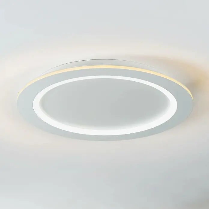 Eglo LED-Deckenleuchte Padrogiano-Z - Durchmesser: 59,5 cm, Kaltweiß, Kunststoff, Dimmbar - Moderne runde Deckenleuchte in Weiß mit LED-Beleuchtung, ideal für stilvolle Innenräume.