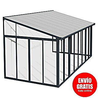 Palram – Canopia Porche acristalado San Remo (An x Pr x Al: 5,46 x 3 x 3,1 m, Gris antracita)