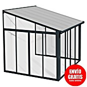 Palram – Canopia Porche acristalado San Remo (An x Pr x Al: 3,05 x 3 x 3,1 m, Gris antracita) | BAUHAUS