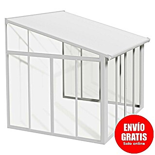 Palram – Canopia Porche acristalado San Remo (An x Pr x Al: 3,05 x 3 x 3,1 m, Blanco tráfico)