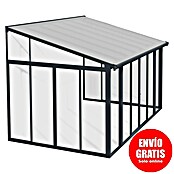Palram Porche acristalado (An x Pr x Al: 4,25 x 3 m x 3,1 m, Gris antracita)