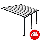 Palram Marquesina adosada (Profundidad: 3 m, An x Al: 5,46 x 2,1 m, Gris antracita)
