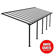 Palram Marquesina adosada (Profundidad: 3 m, An x Al: 9,15 x 2,1 m, Gris antracita)