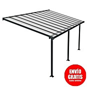 Palram Marquesina adosada (Profundidad: 3 m, An x Al: 6,1 x 2,1 m, Gris antracita)