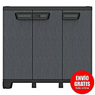 Terry Armario multiusos de plástico  Ardesia (L x An x Al: 39 x 102 x 93,5 cm, Número de puertas: 3 ud., Gris oscuro/Negro)